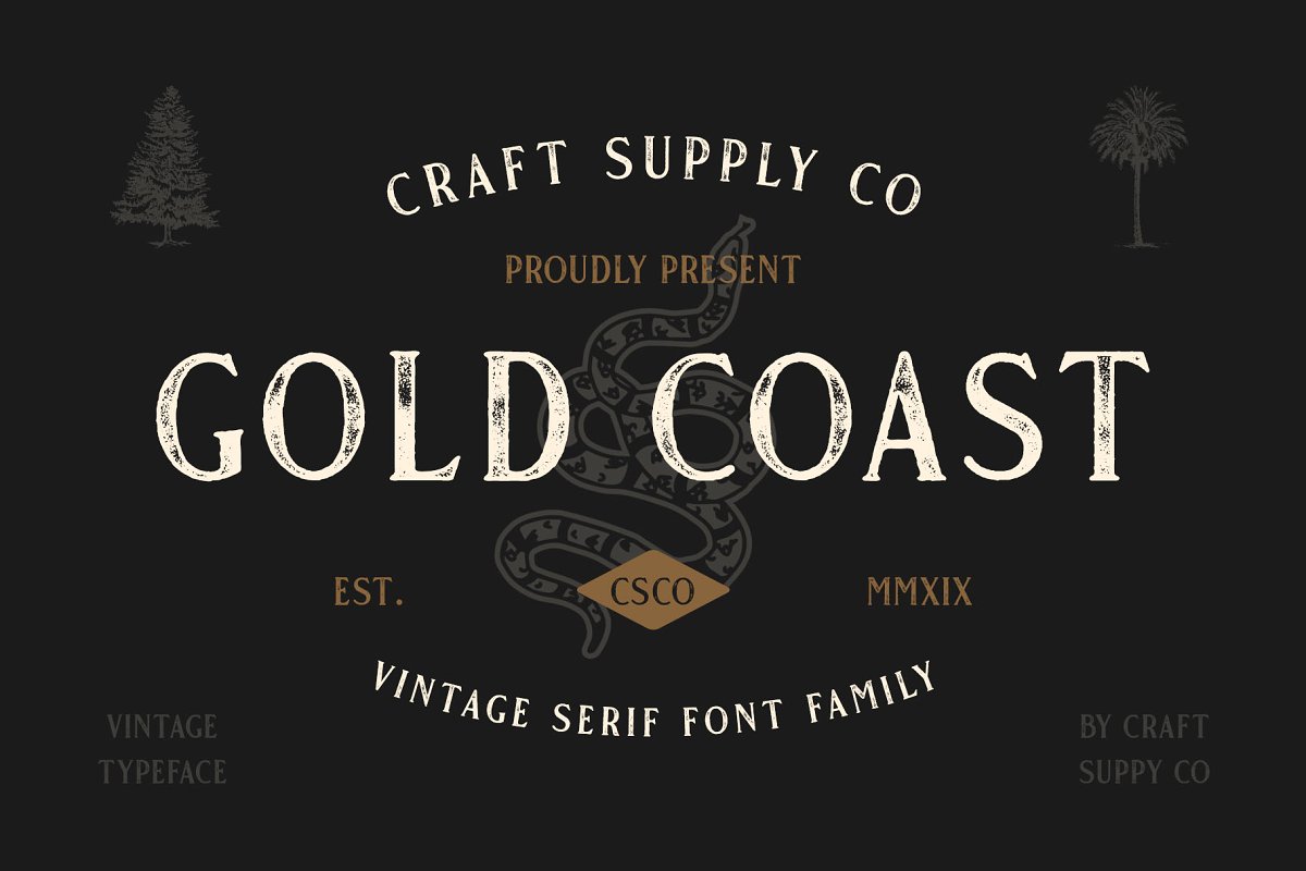 Beispiel einer Gold Coast-Schriftart #1